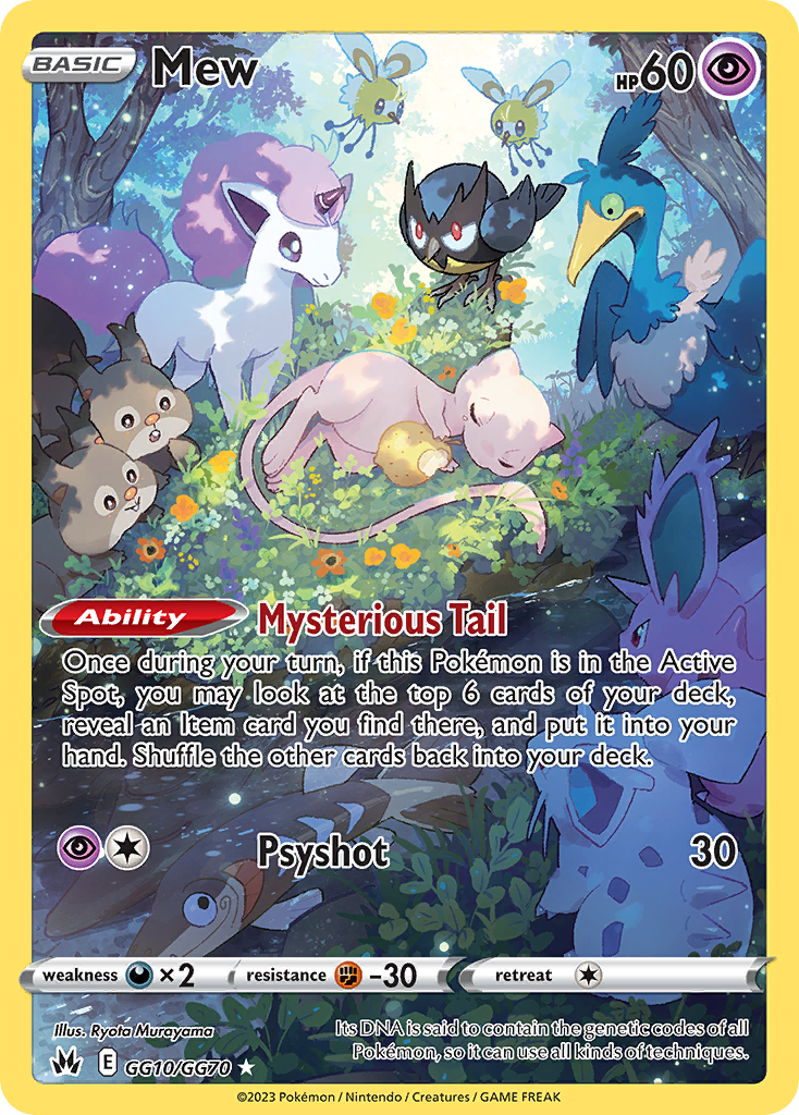 Mew GG10/GG70 Crown Zenith Galarian Gallery English Pokémon card