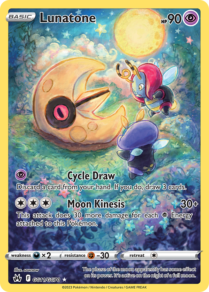 Lunatone GG11/GG70 Crown Zenith Galarian Gallery English Pokémon card