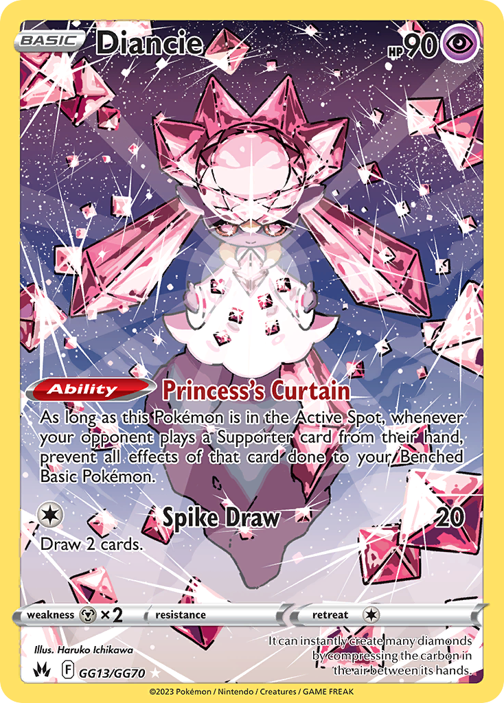 Diancie GG13/GG70 Crown Zenith Galarian Gallery English Pokémon card
