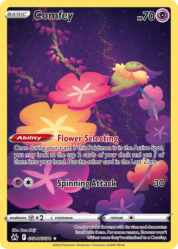 Comfey GG14/GG70 Crown Zenith Galarian Gallery English Pokémon card