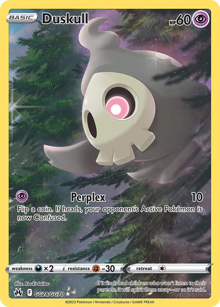 Duskull GG28/GG70 Crown Zenith Galarian Gallery English Pokémon card