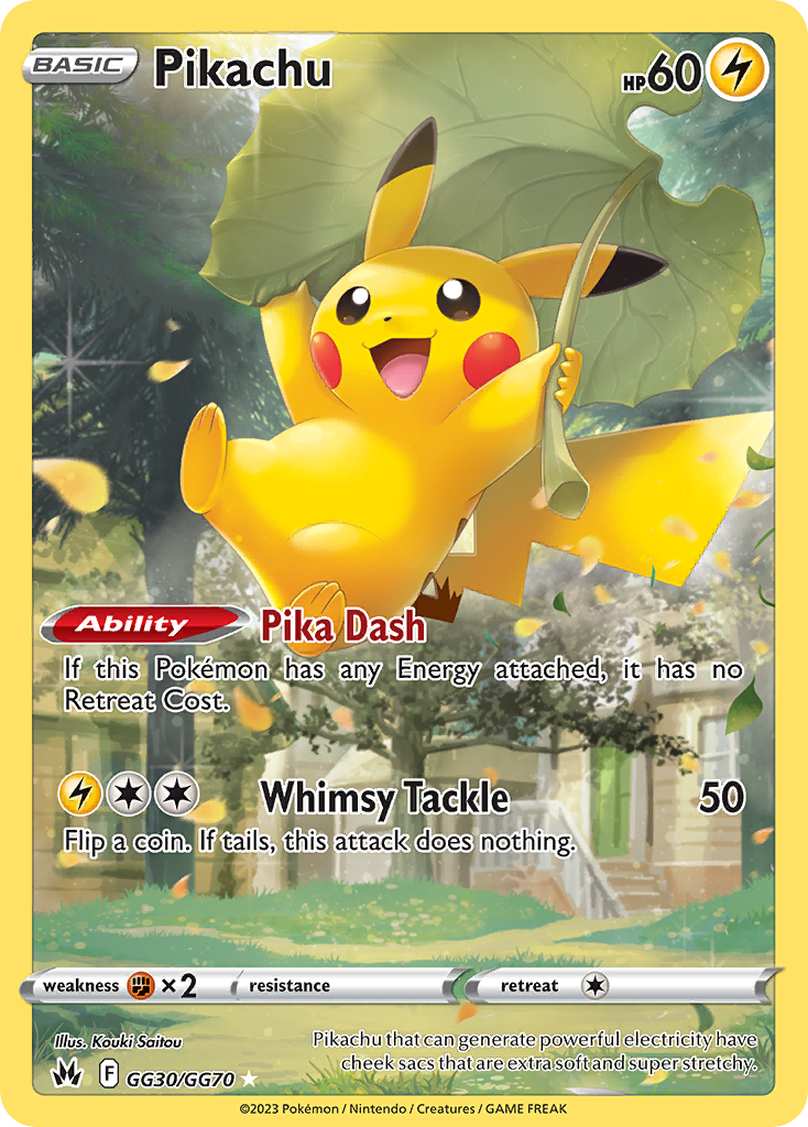 Pikachu GG30/GG70 Crown Zenith Galarian Gallery English Pokémon card