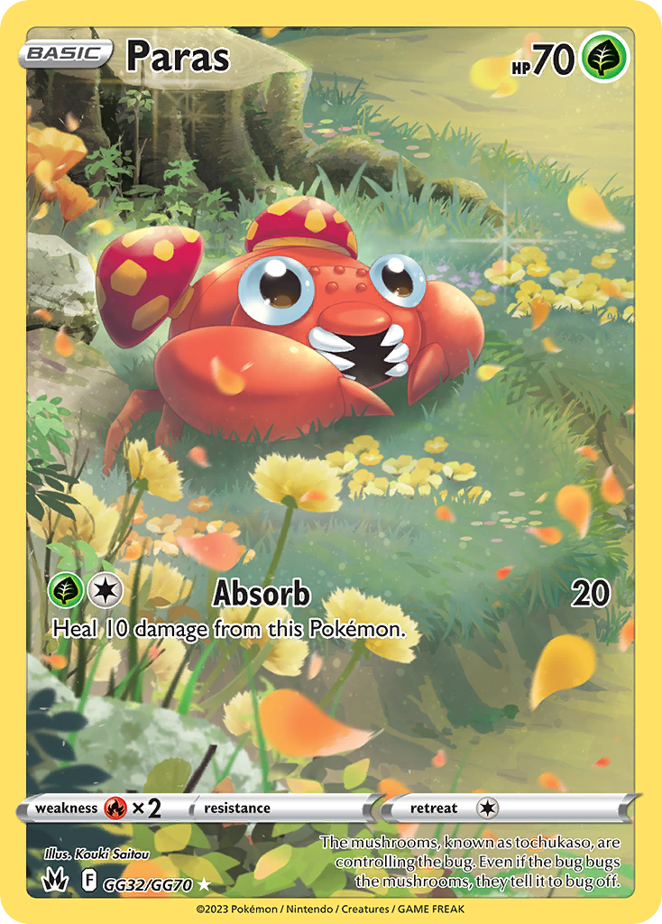 Paras GG32/GG70 Crown Zenith Galarian Gallery English Pokémon card