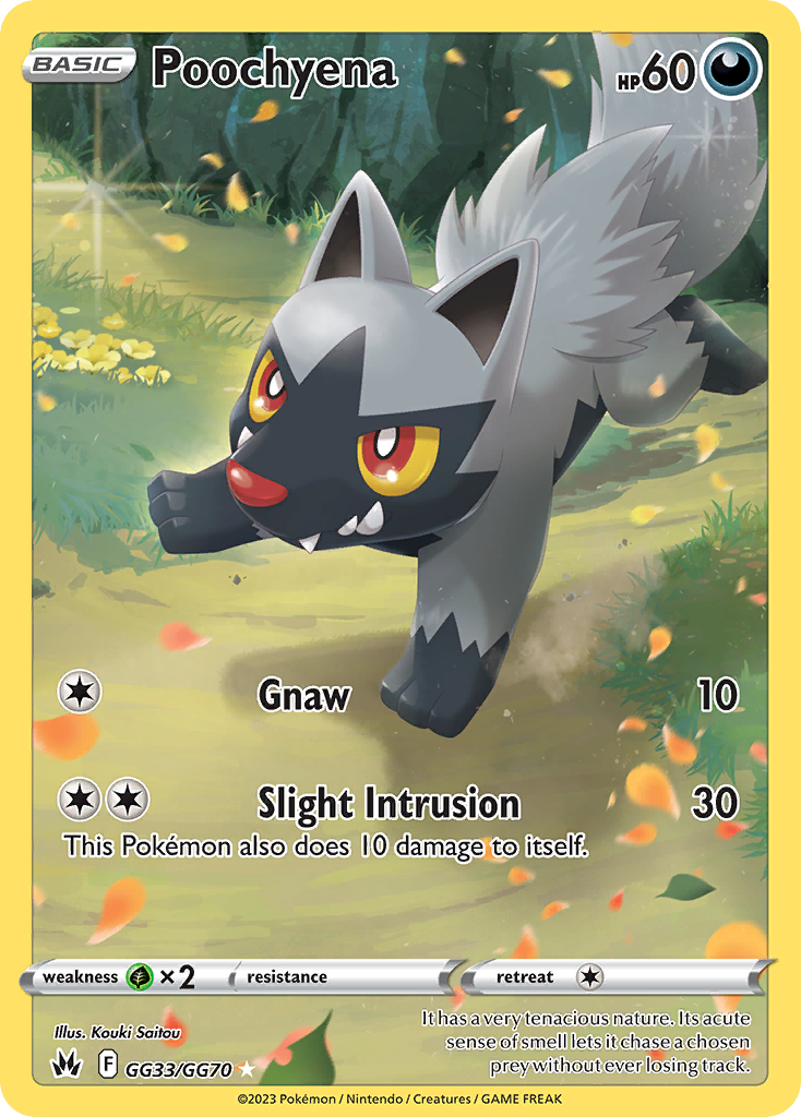 Poochyena GG33/GG70 Crown Zenith Galarian Gallery English Pokémon card
