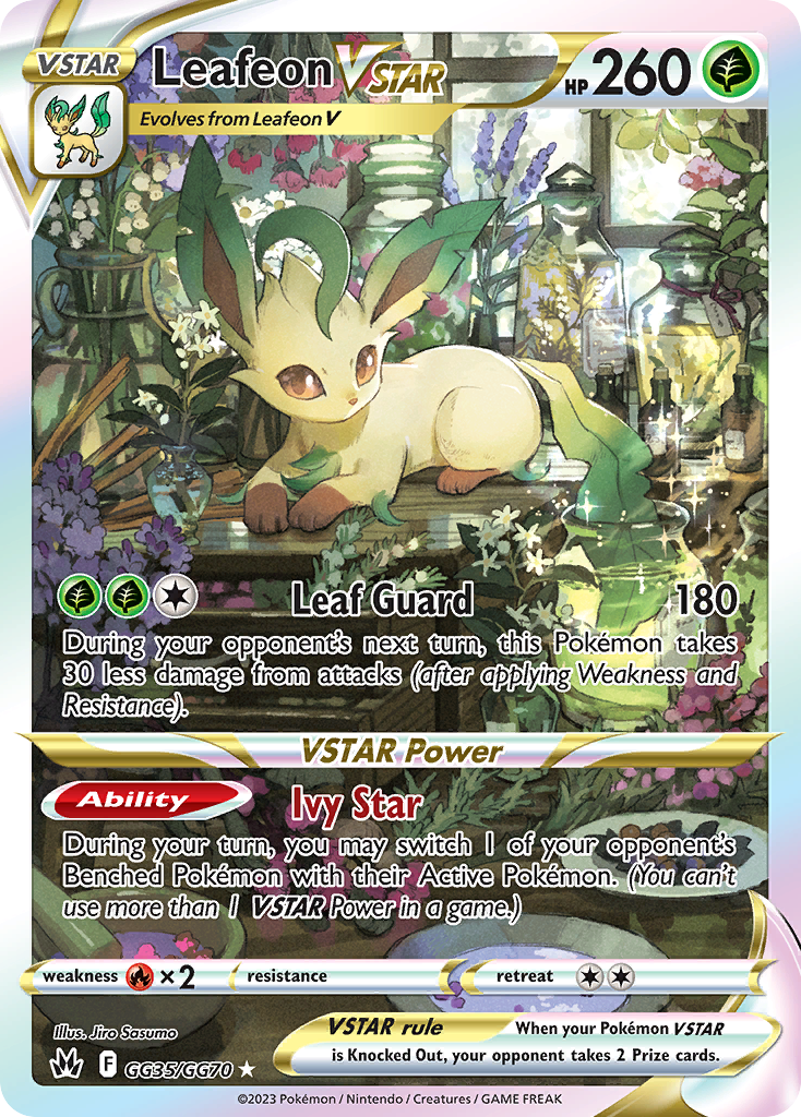 Leafeon VSTAR GG35/GG70 Crown Zenith Galarian Gallery English Pokémon card