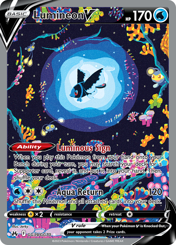 Lumineon V GG39/GG70 Crown Zenith Galarian Gallery English Pokémon card