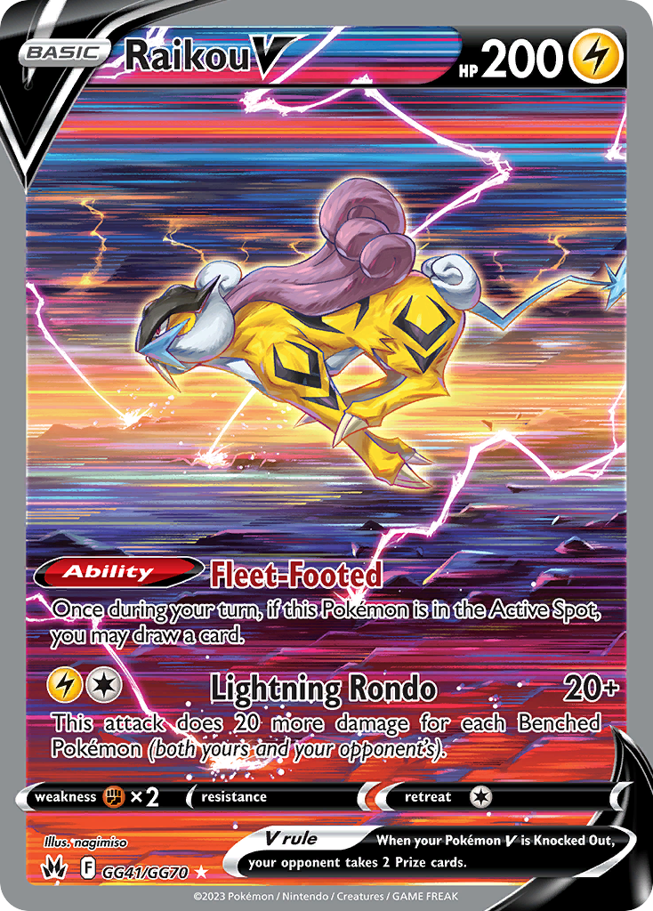 Raikou V GG41/GG70 Crown Zenith Galarian Gallery English Pokémon card