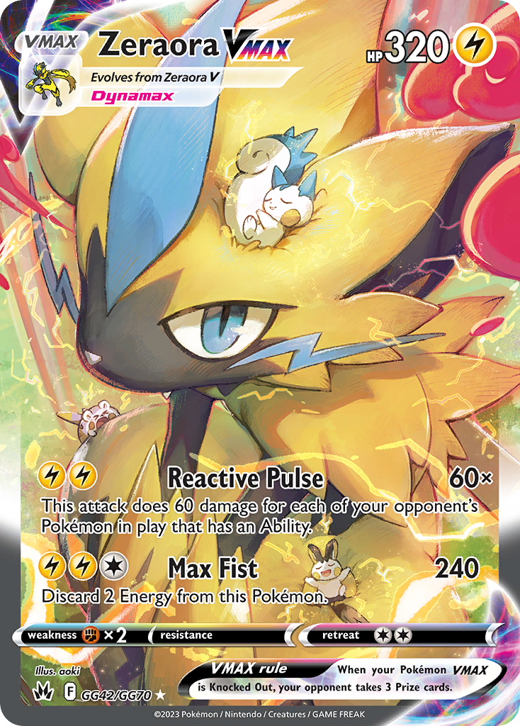 Zeraora VMAX GG42/GG70 Crown Zenith Galarian Gallery English Pokémon card