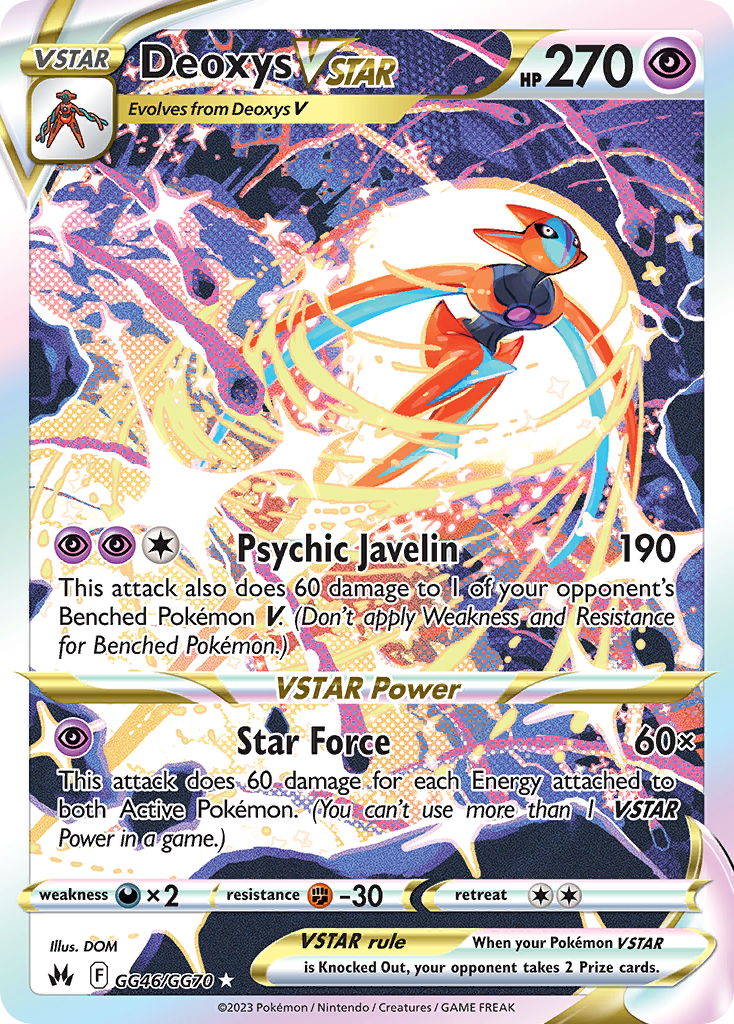 Deoxys VSTAR GG46/GG70 Crown Zenith Galarian Gallery English Pokémon card