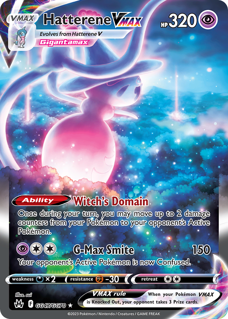 Hatterene VMAX GG47/GG70 Crown Zenith Galarian Gallery English Pokémon card