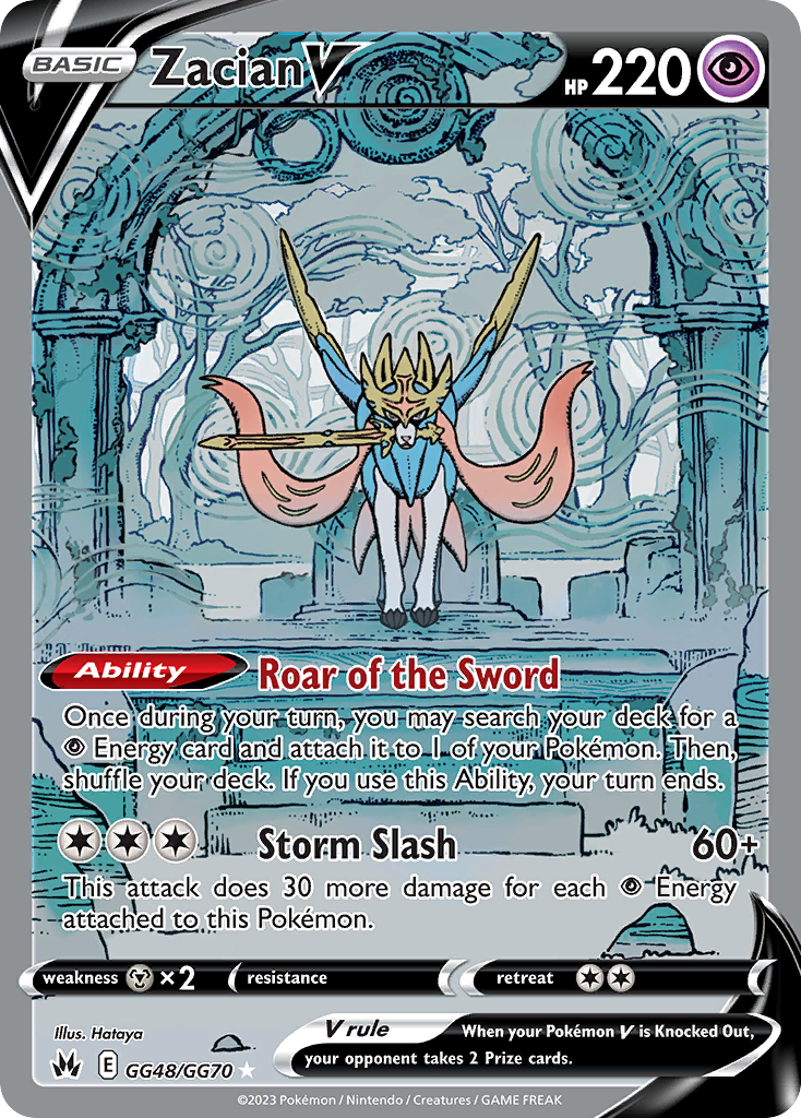 Zacian V GG48/GG70 Crown Zenith Galarian Gallery English Pokémon card