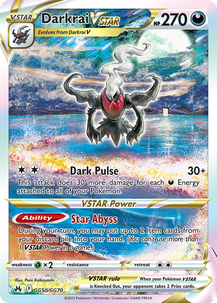 Darkrai VSTAR GG50/GG70 Crown Zenith Galarian Gallery English Pokémon card