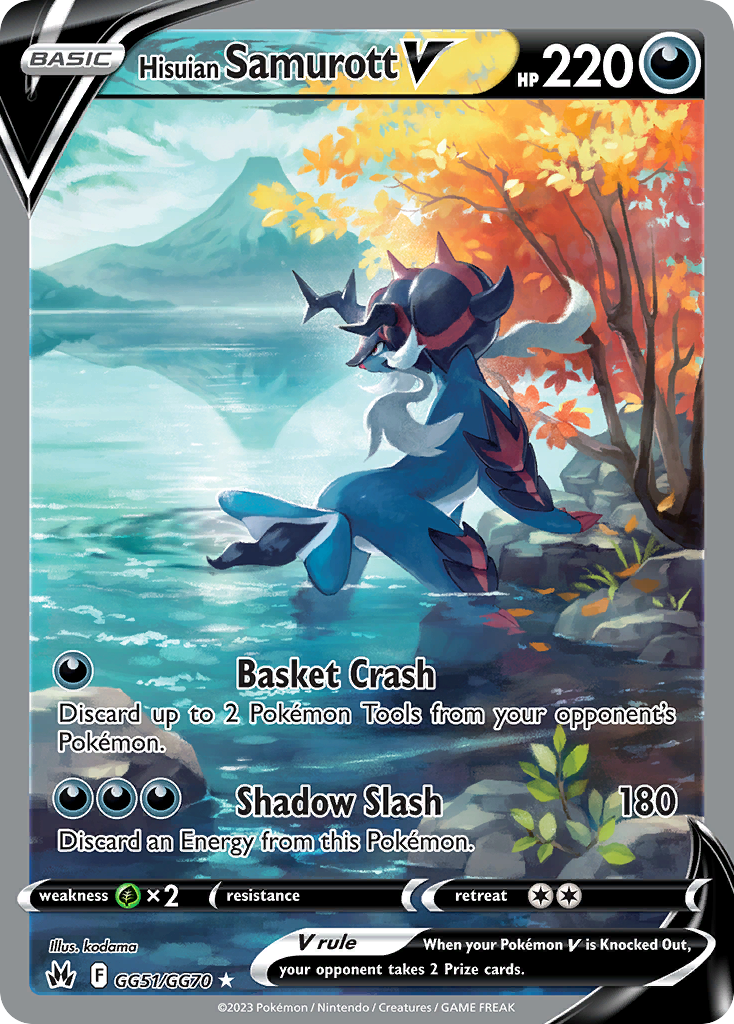 Hisuian Samurott V GG51/GG70 Crown Zenith Galarian Gallery English Pokémon card
