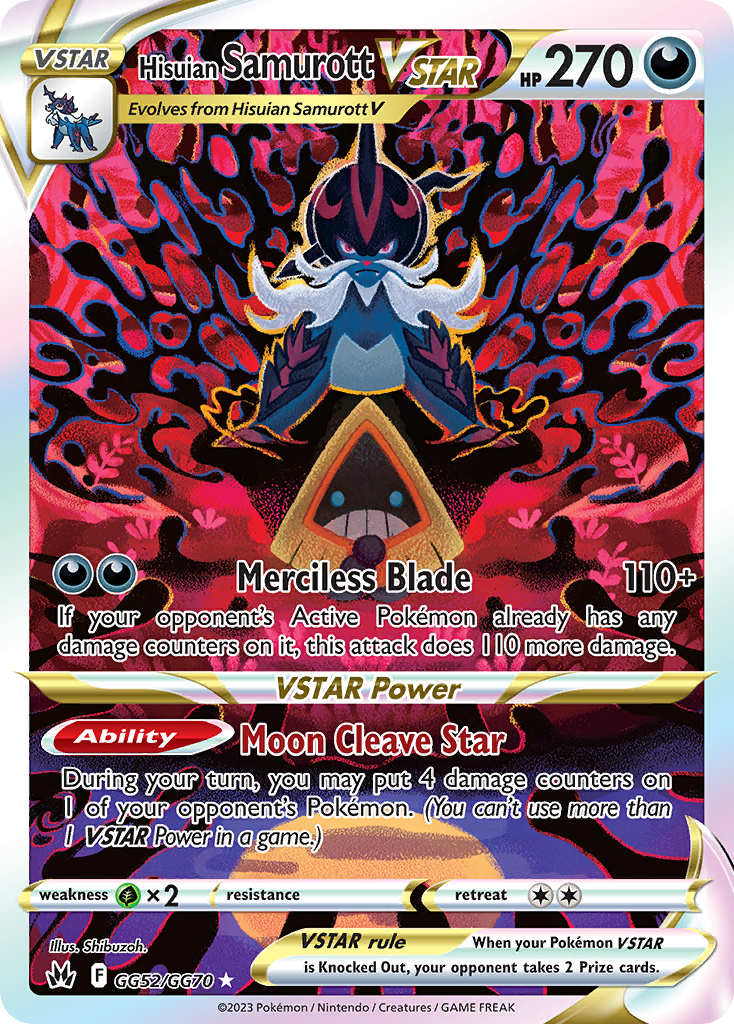 Hisuian Samurott VSTAR GG52/GG70 Crown Zenith Galarian Gallery English Pokémon card