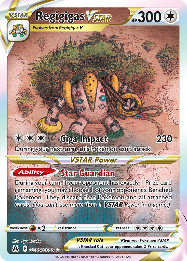 Regigigas VSTAR GG55/GG70 Crown Zenith Galarian Gallery English Pokémon card