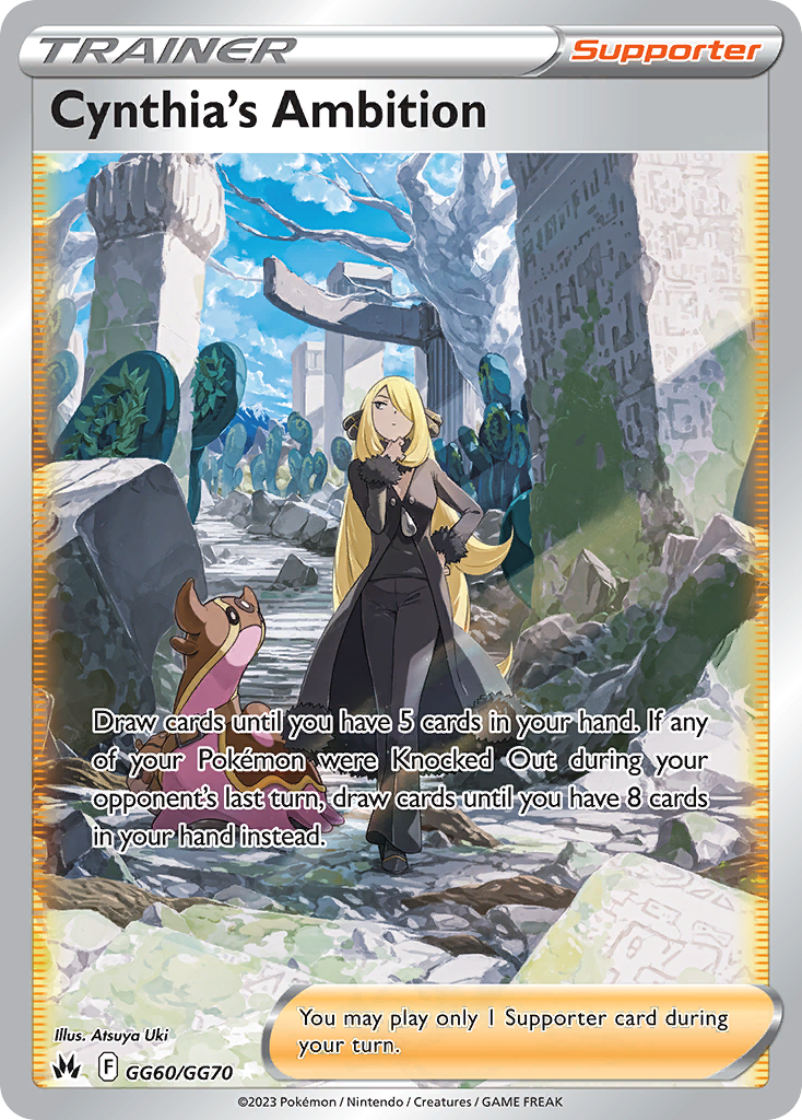 Cynthia’s Ambition GG60/GG70 Crown Zenith Galarian Gallery English Pokémon card