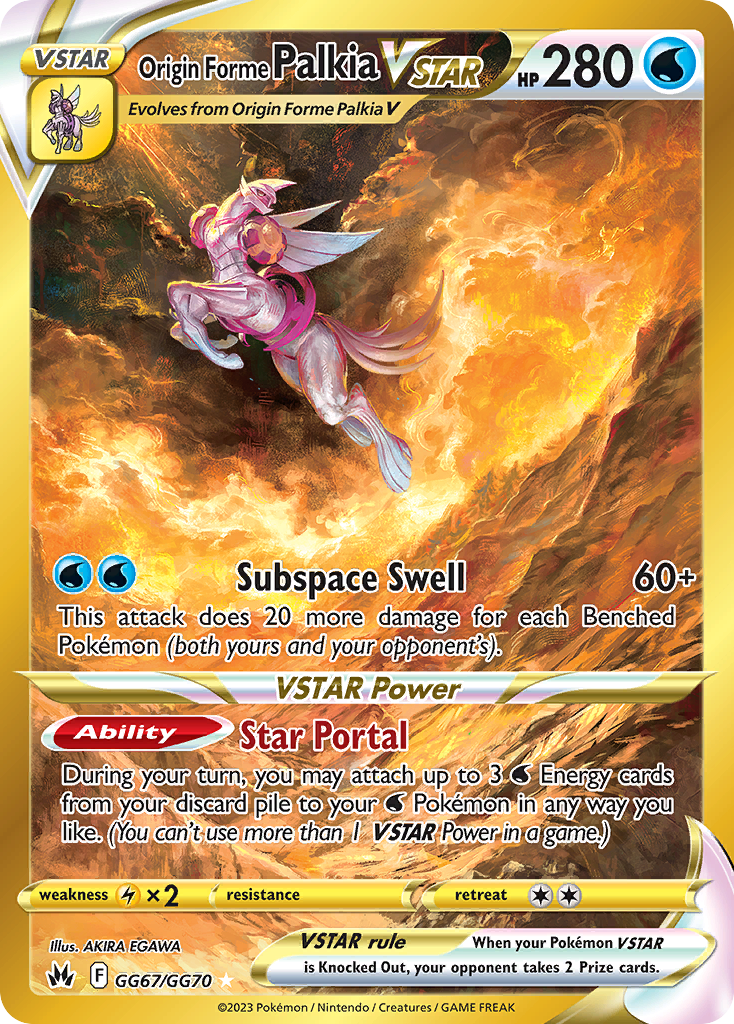 Origin Forme Palkia VSTAR GG67/GG70 Crown Zenith Galarian Gallery English Pokémon card