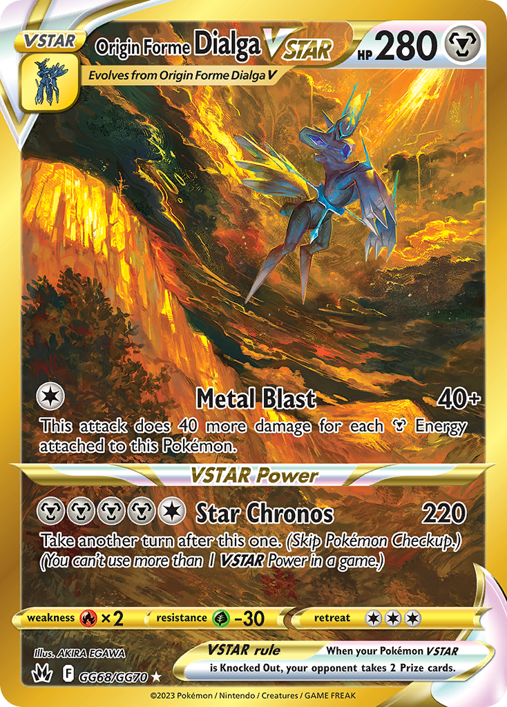 Origin Forme Dialga VSTAR GG68/GG70 Crown Zenith Galarian Gallery English Pokémon card