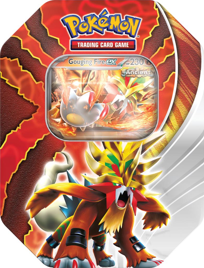 Paradox Destinies Tins — Small Gouging Fire Tin English Pokémon TCG product