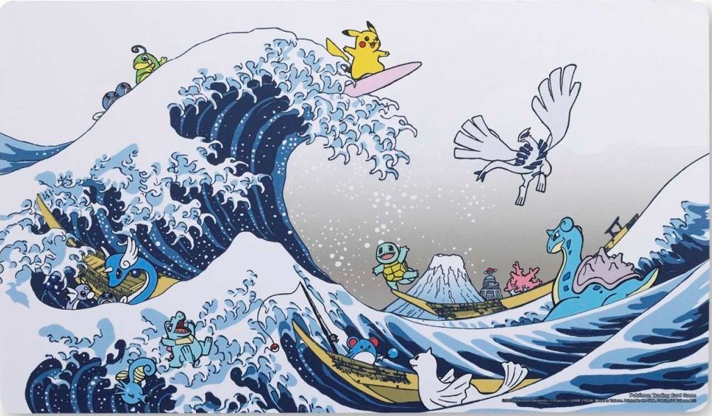 August 2023 Pokémon Center accessories — Great Wave Pikachu & FriendsPlaymat — Pokémon TCG [EN] — FrostPeak Collectibles