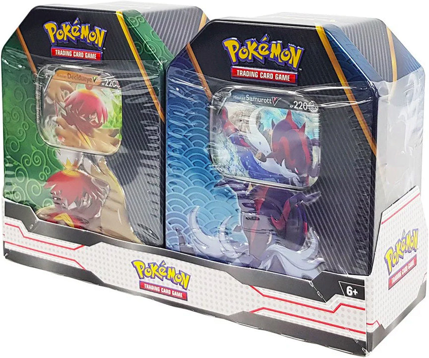 Divergent Powers Tin Bundle — Hisuian Decidueye andHisuian Samurott Bundle English Pokémon TCG product