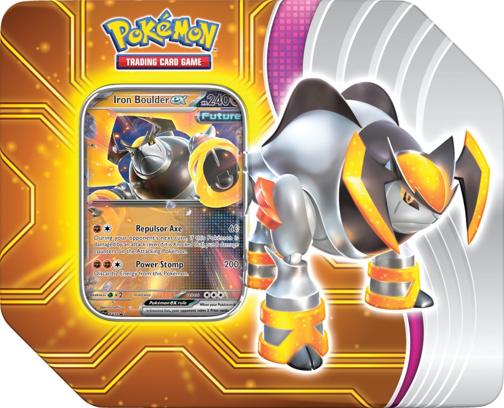 Paradox Destinies Tins — Large Iron Boulder Tin English Pokémon TCG product