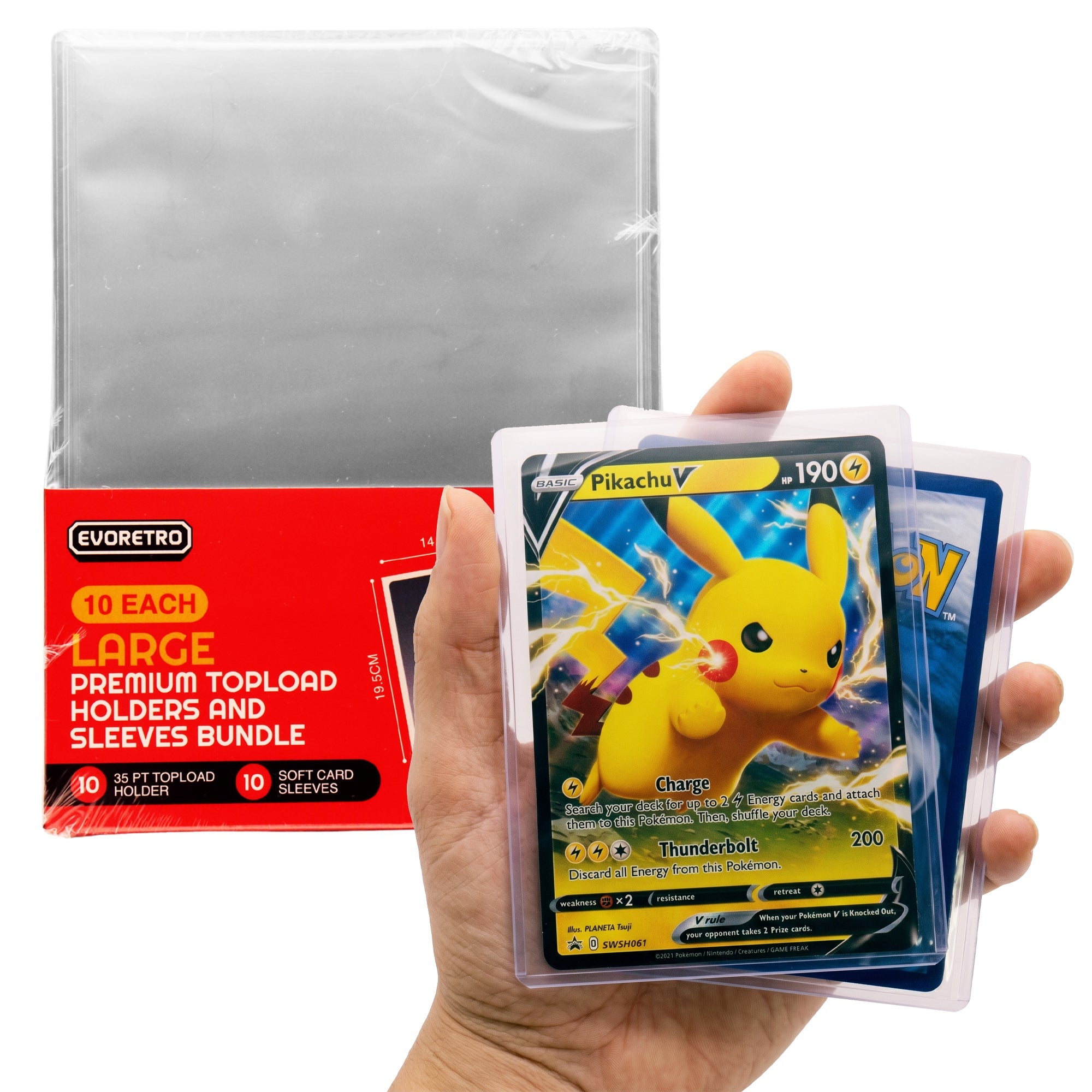 EVORETRO Jumbo 35pt Toploader and Sleeve Bundle – 10 + 10 – exact product image