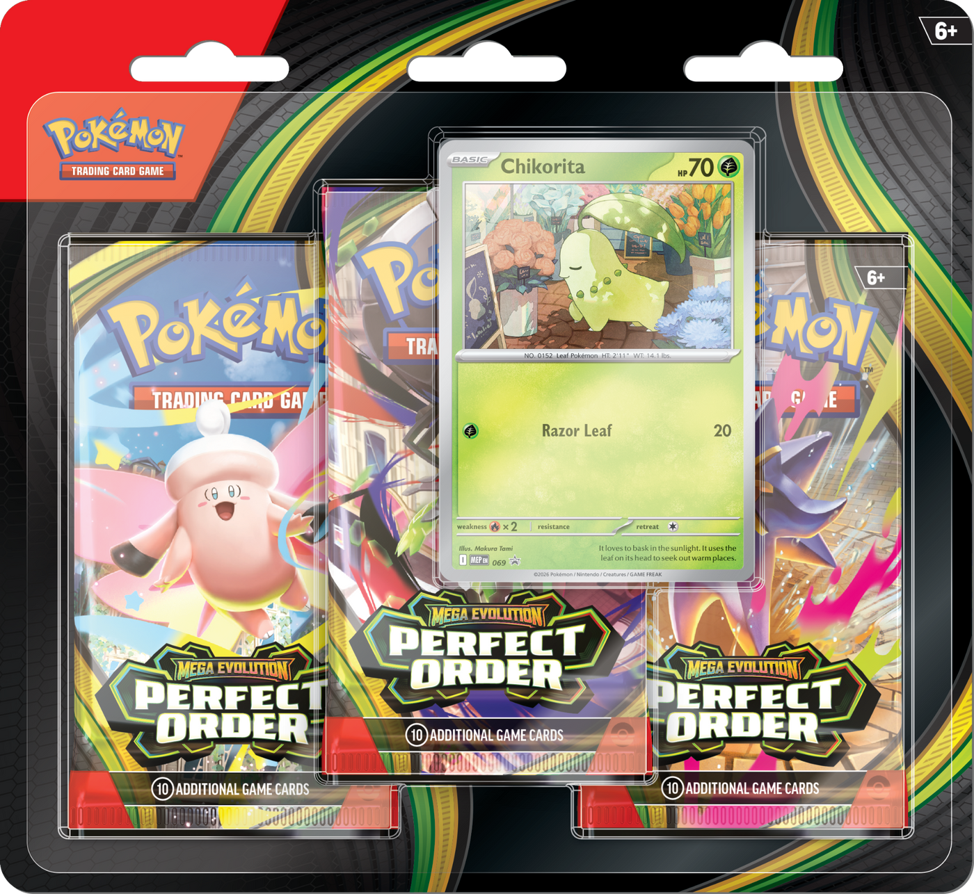 Perfect Order Blisters — Chikorita 3-Pack Blister English Pokémon TCG product