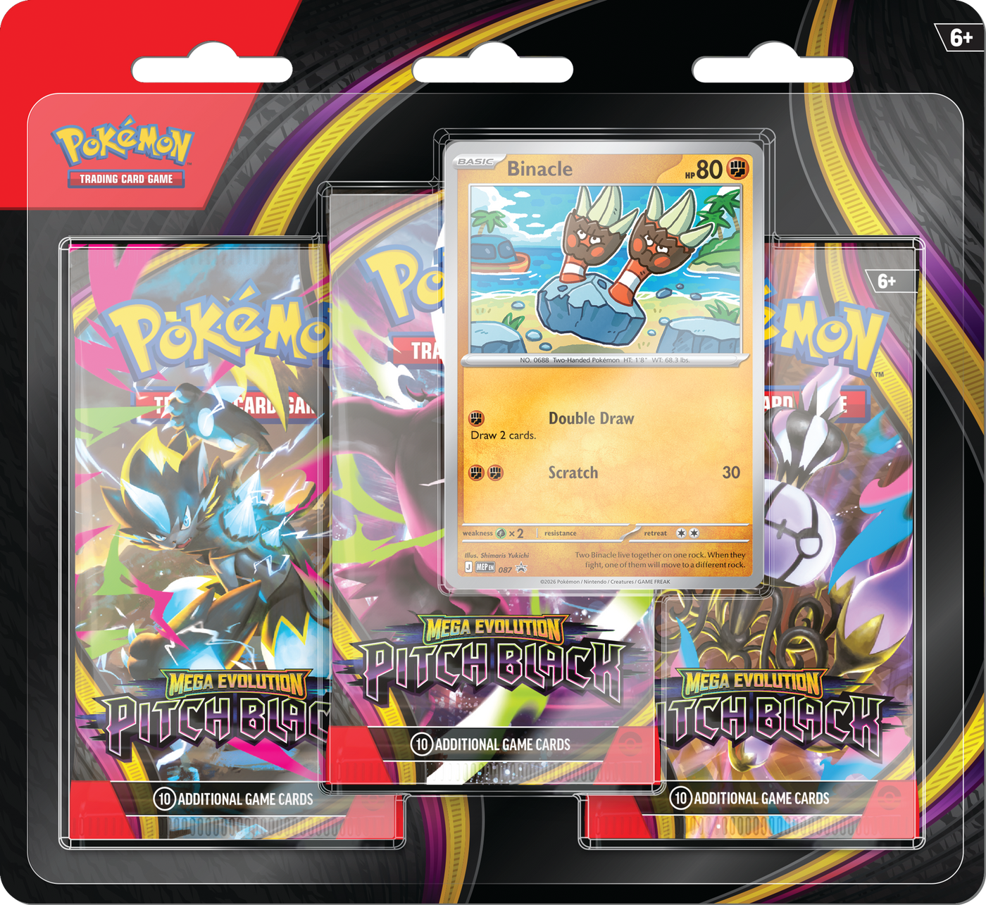 Pitch Black Blisters — Binacle 3-Pack Blister English Pokémon TCG product