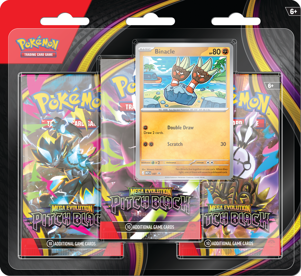 Pitch Black Blisters — Binacle 3-Pack Blister — Pokémon TCG [EN] — FrostPeak Collectibles