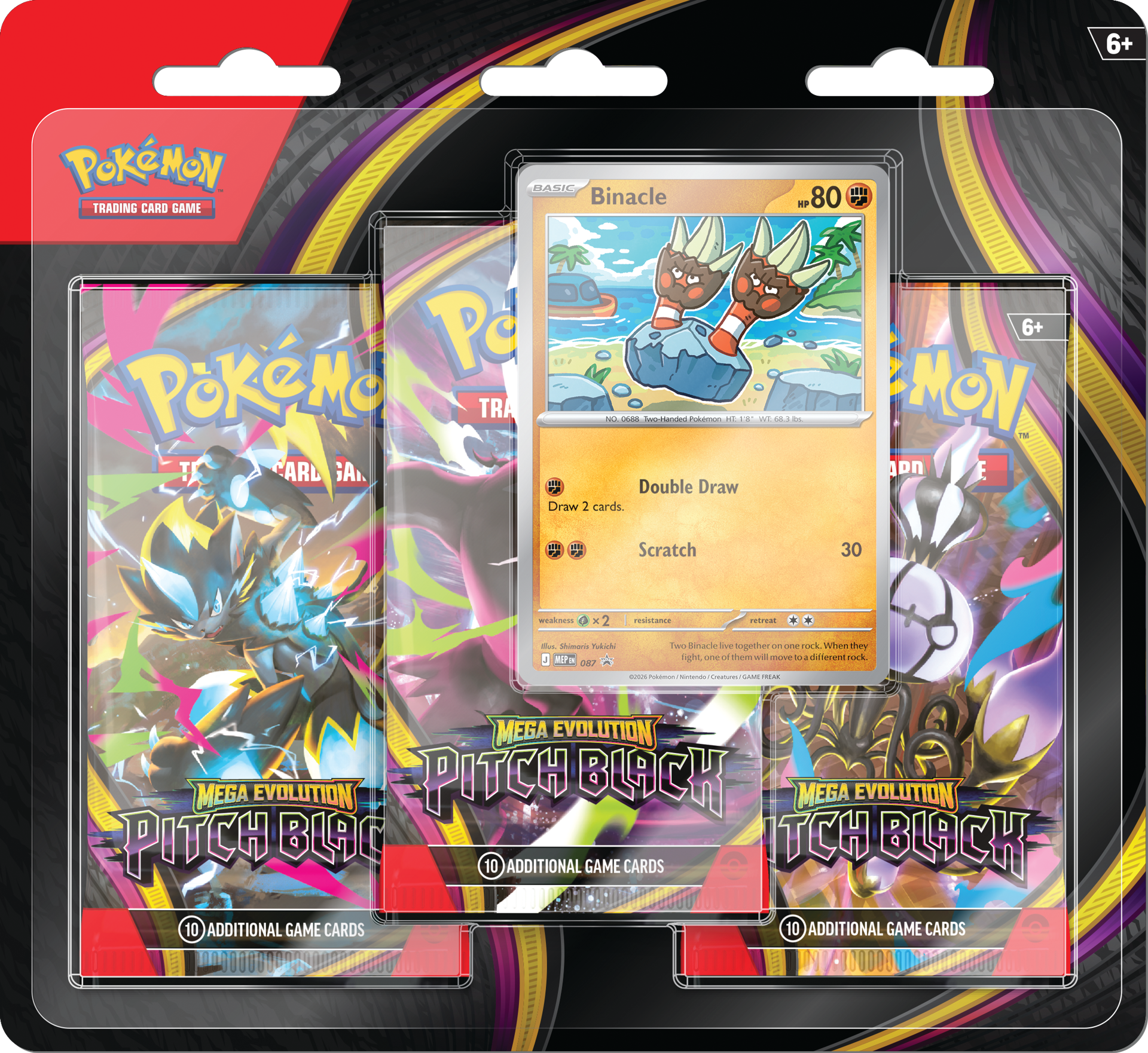 Pitch Black Blisters — Binacle 3-Pack Blister English Pokémon TCG product