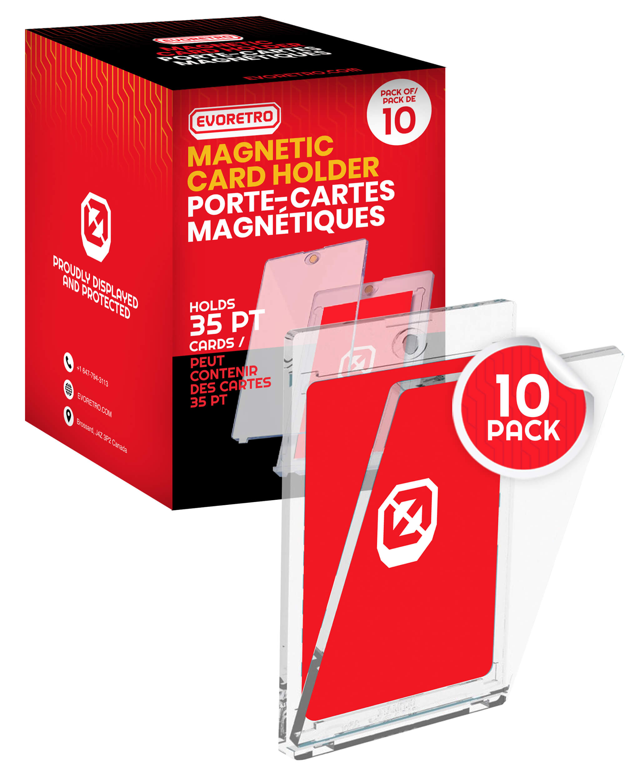 EVORETRO 35pt One-Touch Magnetic Card Holders – Pack of 10 – exact product image