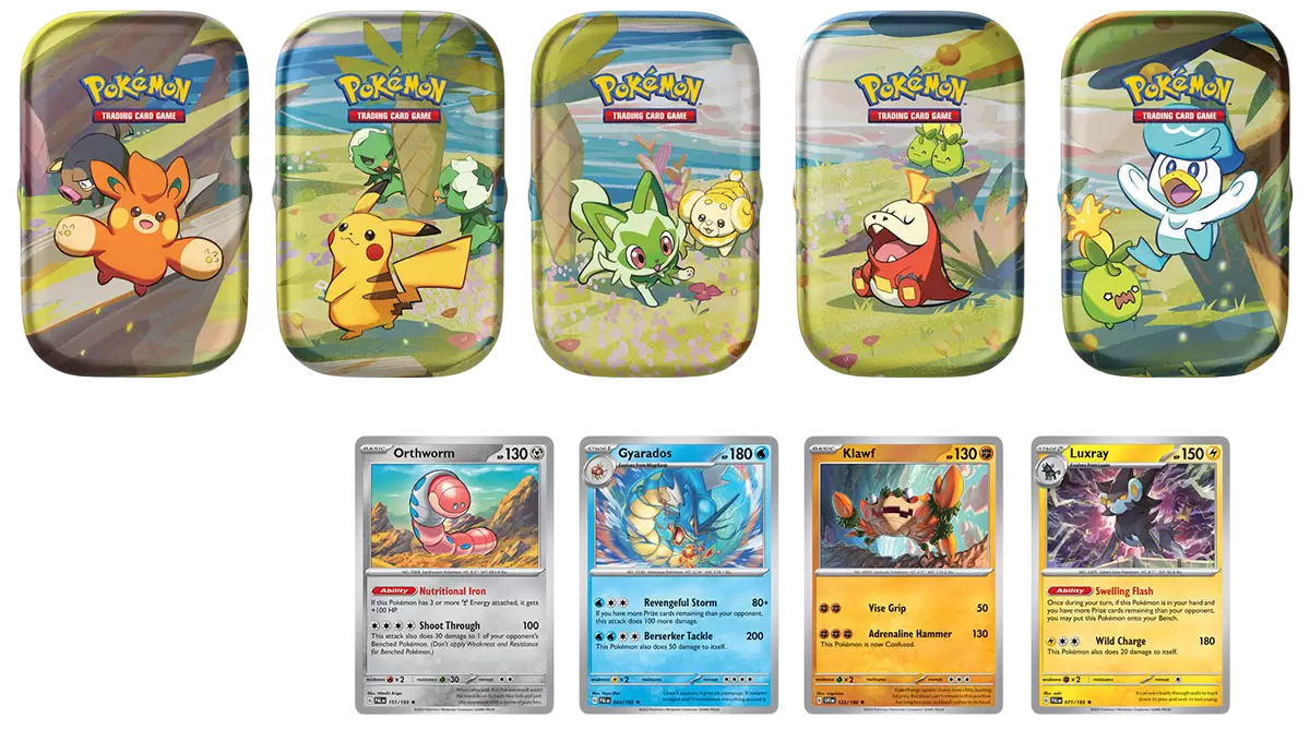 Paldea Friends Mini Tin 5-Packcontents English Pokémon TCG product