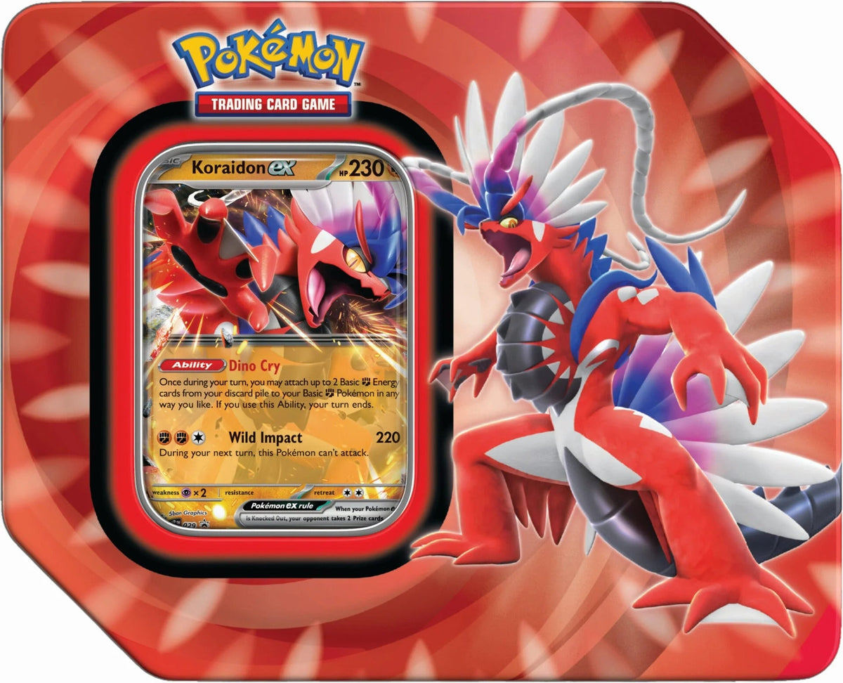 Paldea Legends Tins — Large Koraidon Tin — Pokémon TCG [EN] — FrostPeak Collectibles