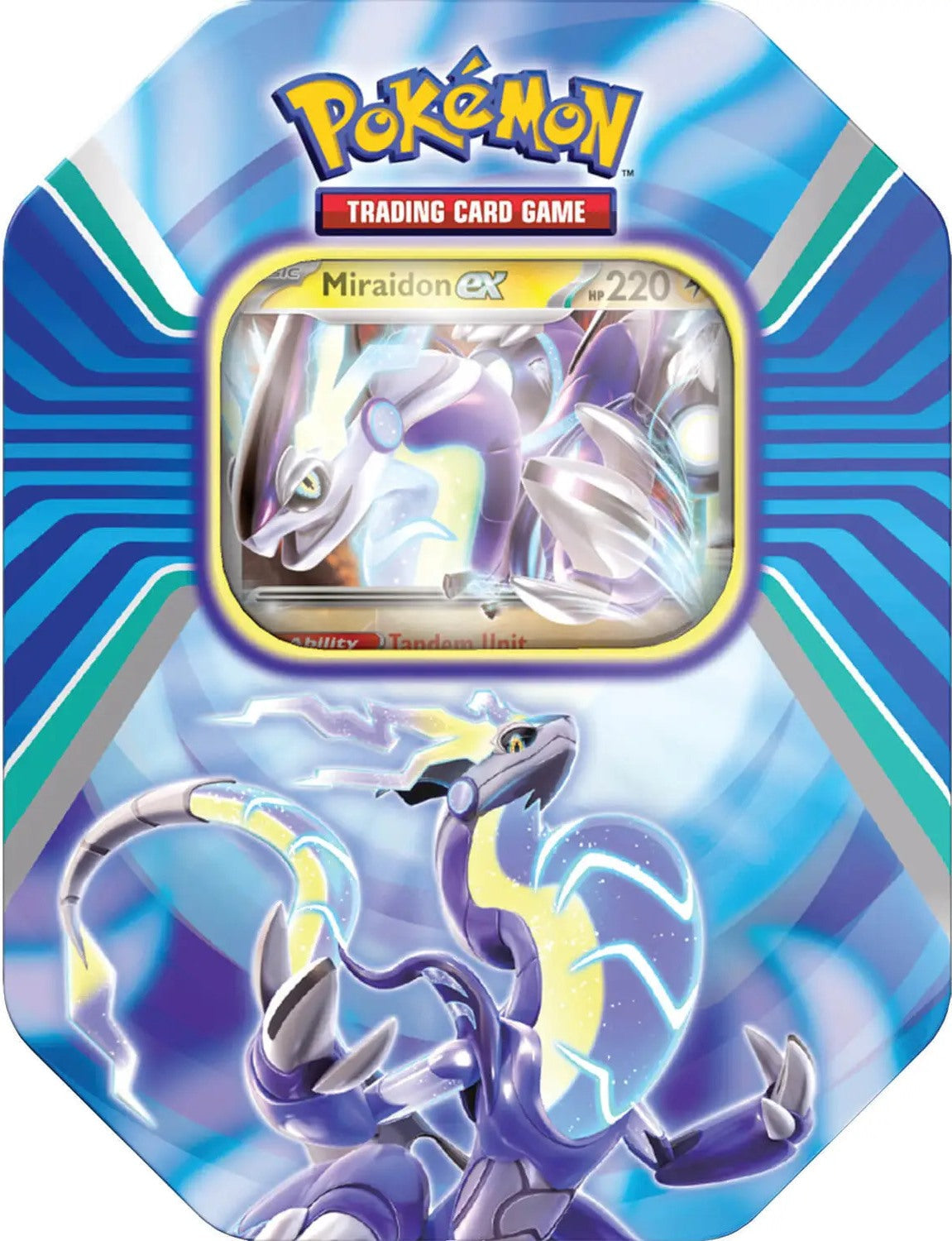 Paldea Legends Tins — Small Miraidon Tin — Pokémon TCG [EN] — FrostPeak Collectibles