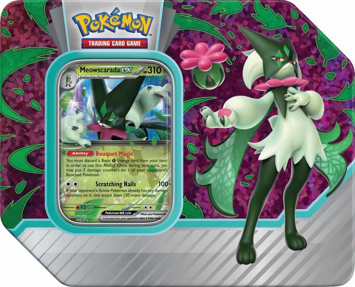 Paldea Partners Tins — Large Meowscarada Tin — Pokémon TCG [EN] — FrostPeak Collectibles