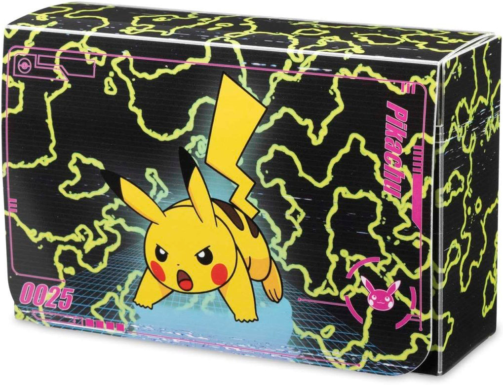 July 2024 Pokémon Center accessories — Pikachu Neon Charge DoubleDeck Box English Pokémon TCG product