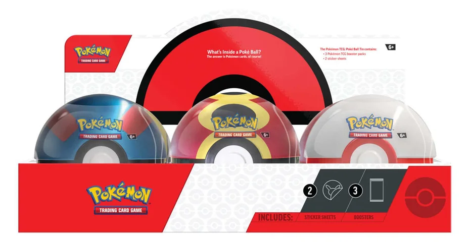 Poké Ball Tins — Tin Display English Pokémon TCG product