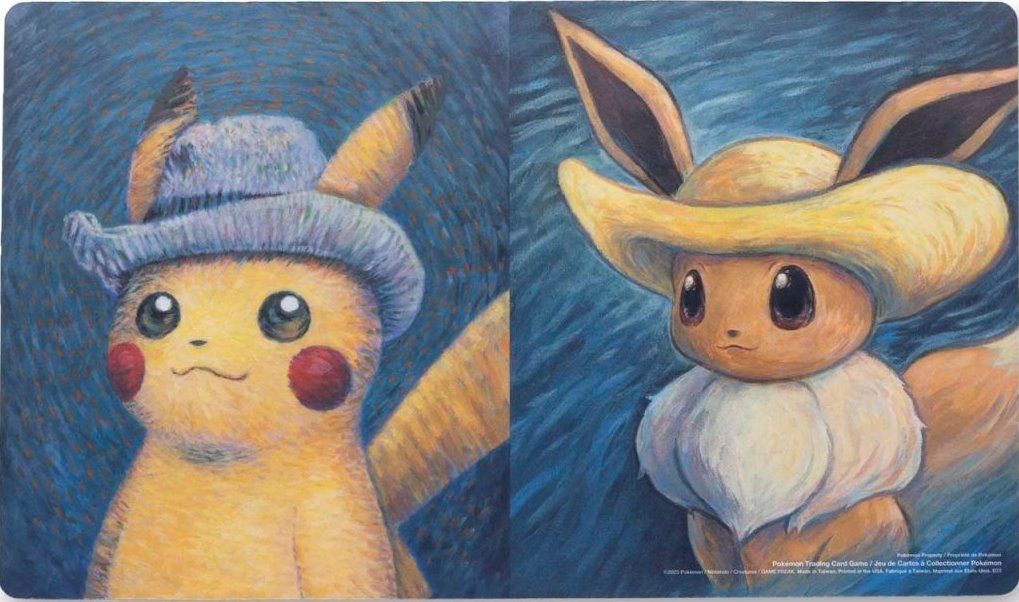 Pokémon Center × Van Gogh Museum accessories — Pikachu & Eevee playmat English Pokémon TCG product