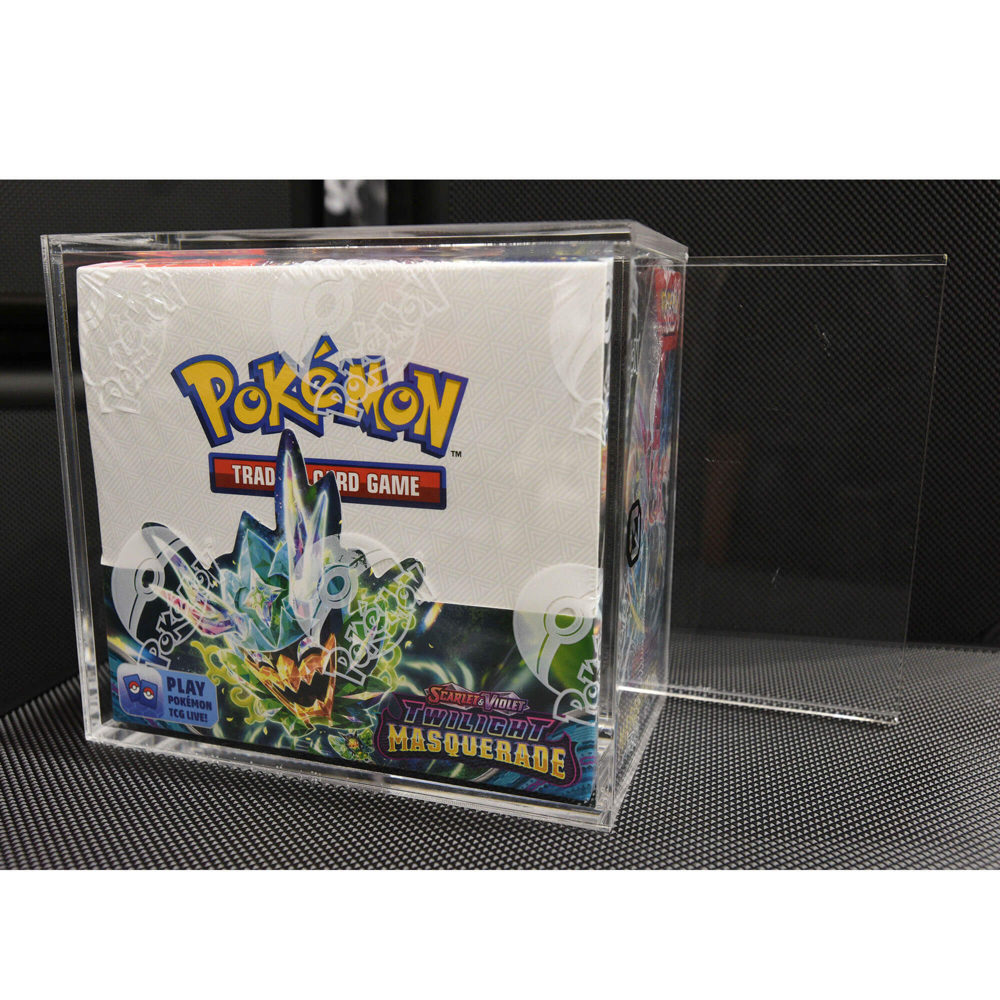 EVORETRO Pokémon Booster Box Acrylic Protector – 4 mm – Anti-UV Sliding Lid – exact product image