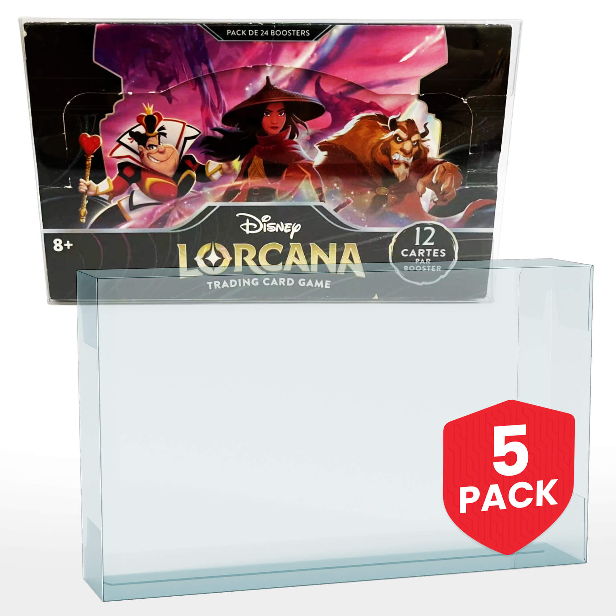 EVORETRO Disney Lorcana Booster Box PET Protectors – Pack of 5 – exact product image