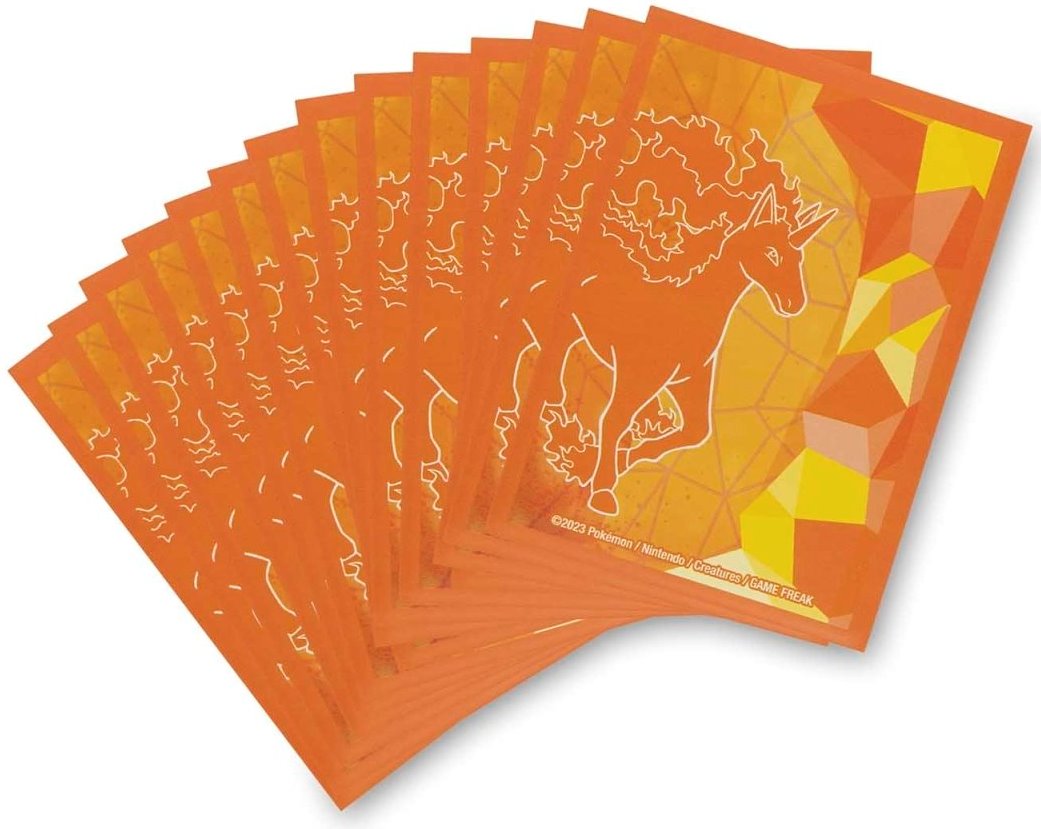 August 2023 Pokémon Center accessories — Rapidash Flames & FairiesRapidash Sleeves — Pokémon TCG [EN] — FrostPeak Collectibles