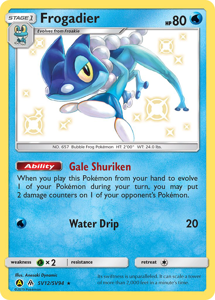 Frogadier SV12/SV94 Hidden Fates Shiny Vault English Pokémon card