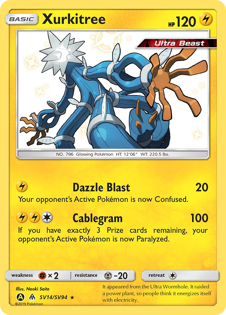 Xurkitree SV14/SV94 Hidden Fates Shiny Vault English Pokémon card