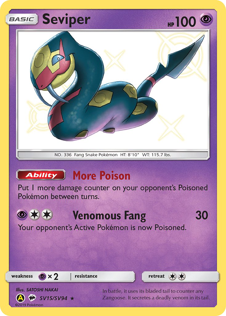 Seviper SV15/SV94 Hidden Fates Shiny Vault English Pokémon card