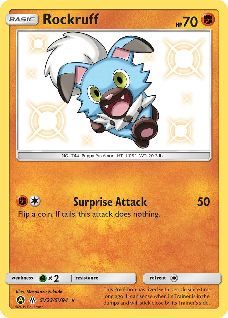 Rockruff SV23/SV94 Hidden Fates Shiny Vault English Pokémon card