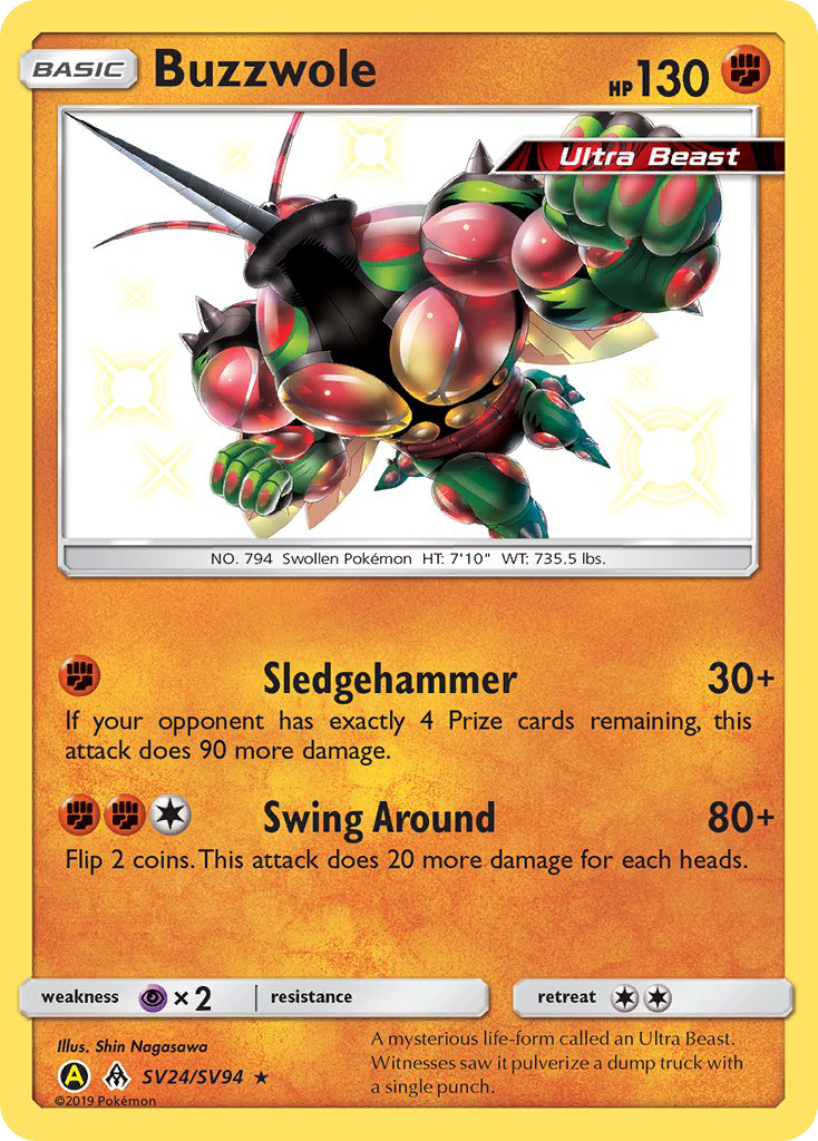 Buzzwole SV24/SV94 Hidden Fates Shiny Vault English Pokémon card