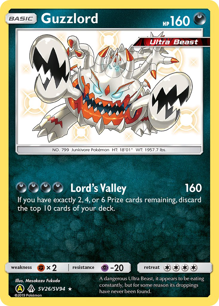 Guzzlord SV26/SV94 Hidden Fates Shiny Vault English Pokémon card