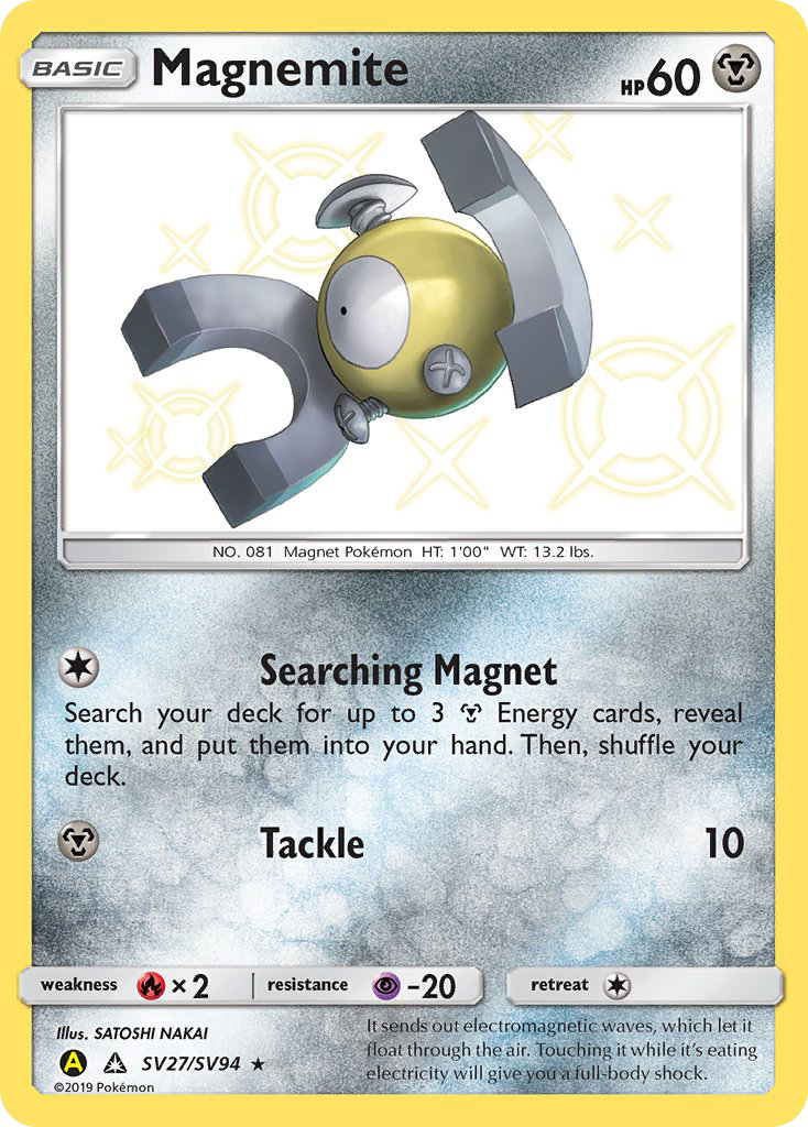 Magnemite SV27/SV94 Hidden Fates Shiny Vault English Pokémon card