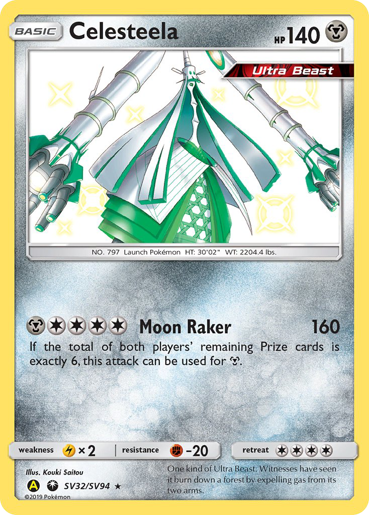 Celesteela SV32/SV94 Hidden Fates Shiny Vault English Pokémon card